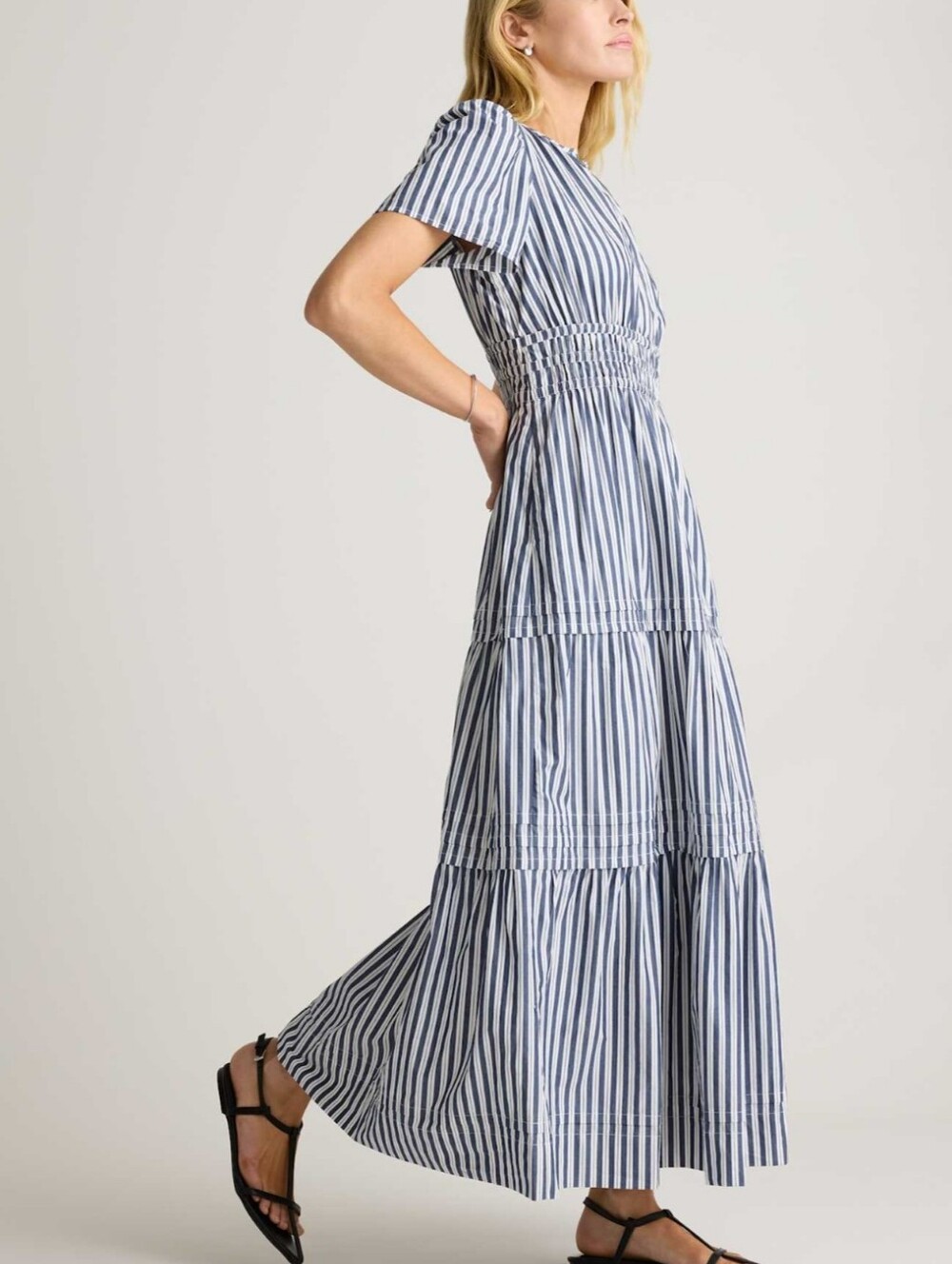 Quince Blue and White Striped Maxi Dress - Picture 4 of 8